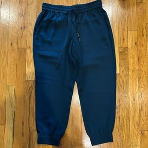 Ann Taylor dark blue silky joggers with pockets